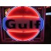 Original Gulf Porcelain Animated Neon Sign 72" Diameter 